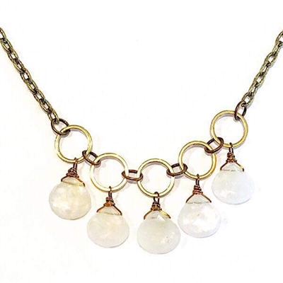Moonstone 5 Circle Necklace