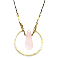 Rose Quartz Slab Necklace