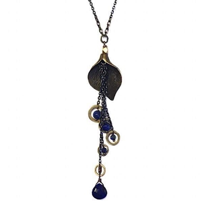Long Lapis Lazuli Necklace- â€œEarthen Surgeâ€