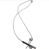 Sterling Silver Necklace- Blue Topaz