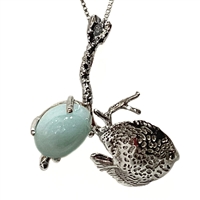 Sterling Silver Necklace- Larimar