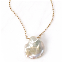 White Keshi Pearl Necklace