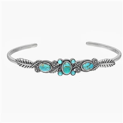 Sterling Silver Cuff Bracelet- Blue Mojave Turquoise