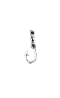 Sterling Silver Fish Hook Pendant w/Wrap