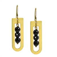 Black Onyx â€œUâ€ Drop Earrings