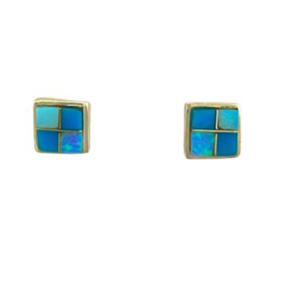 Sterling Silver Petite Post Earrings- Lapis
