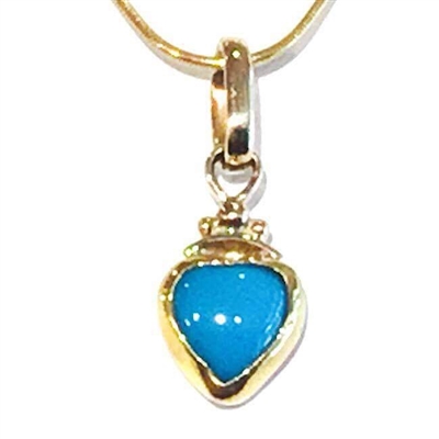 Sterling Silver & 22K Gold Pendant- Turquoise