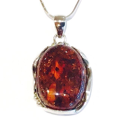 Sterling Silver Pendant- Baltic Amber