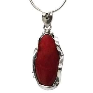 Sterling Silver Pendant- Coral