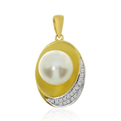 14K Diamond & Pearl Pendant