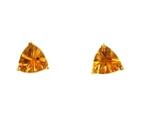 14k Gold Post Earrings--Citrine