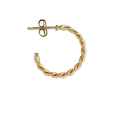 Braided Post Hoop Earring- Gold Filled