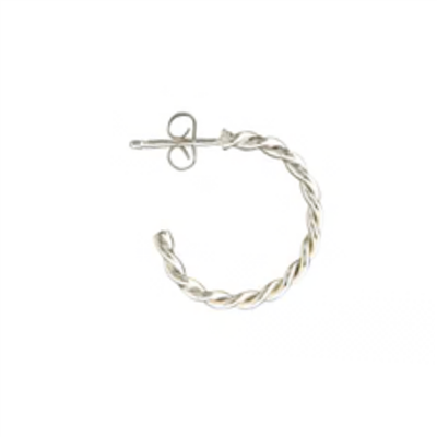 Braided Post Hoop Earring- Sterling Silver