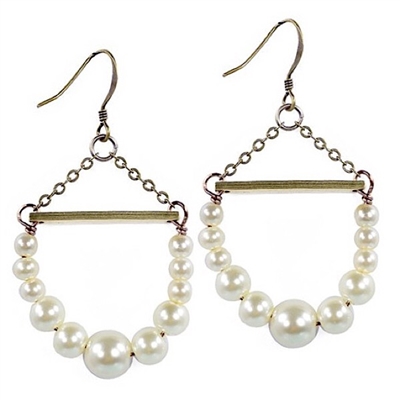 Glass Pearl Dangle Earrings