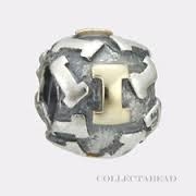 Authentic Pandora Initial Bead-"I" w/14k Gold Accents-RETIRED
