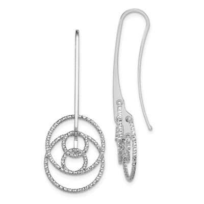 Sterling Silver Dangle Earring- Diamond Cut Circles