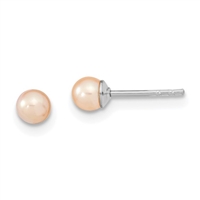 Sterling Silver Post Earrings- Pink Freshwater Pearl