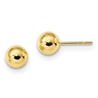7mm Round Polished Ball Post Earrings-14k over Sterling Silver