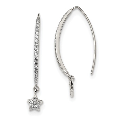 Sterling Silver Threader Earrings-Stars
