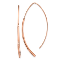 Rose Gold over Sterling Silver Cubic Zirconia Threader Earrings