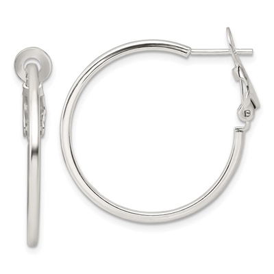 Sterling Silver "Clutchless" Hoops