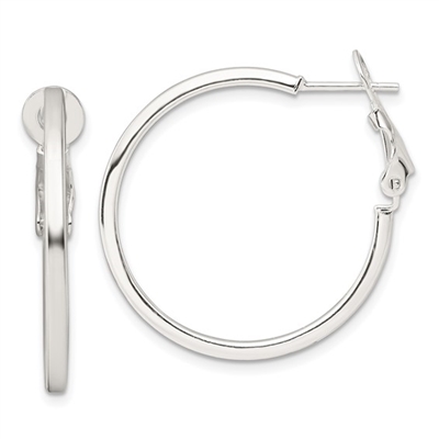Sterling Silver "Clutchless" Hoops
