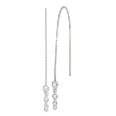 Sterling Silver Threader Earrings- Silver Balls