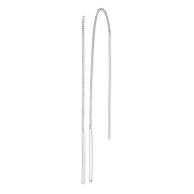 Sterling Silver Threader Earrings- Silver Bar