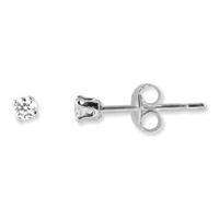 2mm Round CZ Post Earrings-Sterling SIlver