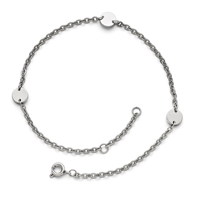 Stainless Steel Polished Round Charms Anklet
