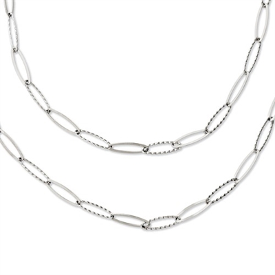 Stainless Steel Tiered Oval Necklace