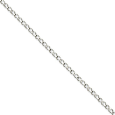 3mm Stainless Steel Curb Link Chain- 18"