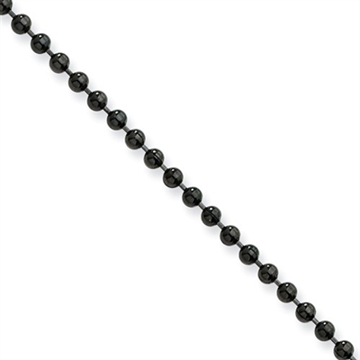 Stainless Steel IP Black Plated Ball Chain- 20"