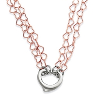 Sterling Silver & Rose Gold Filled Heart Necklace
