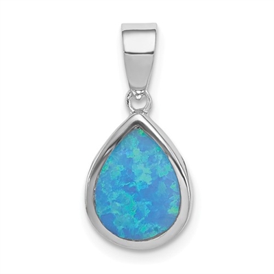 Sterling Silver Pendant- Lab Created Opal