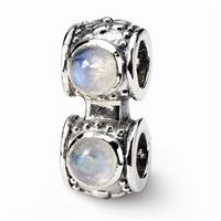 Reflections- Bracelet Connector Bead-Rainbow Moonstone