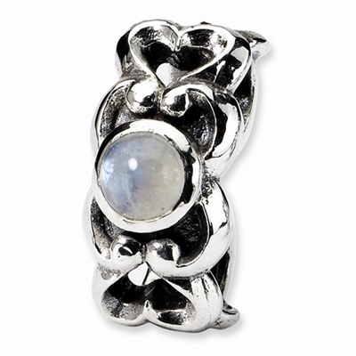 Reflections- Bracelet Connector Bead-Rainbow Moonstone