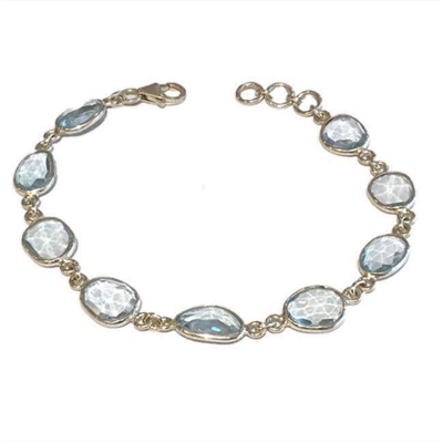 Sterling Silver Bracelet- Blue Topaz