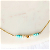 Edgy Petal Arc  Necklace- Turquoise, Pearl & Crystal