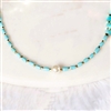 Edgy Petal Beaded Necklace- Turquoise and  Pearl