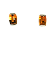 14k White Gold Post Earrings--Citrine