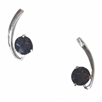 Sterling Silver Post Earrings- Smoky Quartz