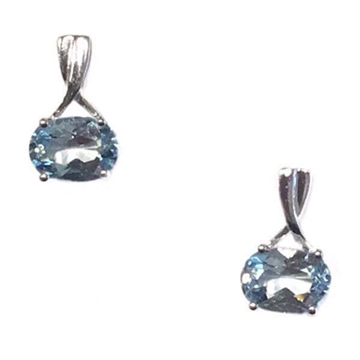 Sterling Silver Post Earrings- Aquamarine- March Birthstone