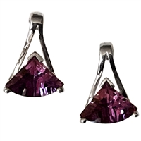 Sterling Silver Post Earrings- Lab Created Alexandrite