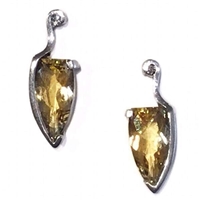 Sterling Silver Post Earrings- Lemon Quartz