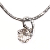 Sterling Silver Pendant/Slide- White Topaz