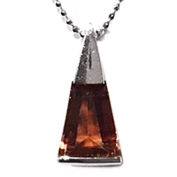 Sterling Silver Pendant- Orange Topaz