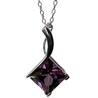 Sterling Silver Pendant/Slide- Lab Created Alexandrite