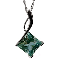 Sterling Silver Pendant/Slide- Green Spinel