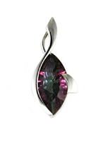 14k White Gold Pendant/Slide- Mystic Rainbow Topaz